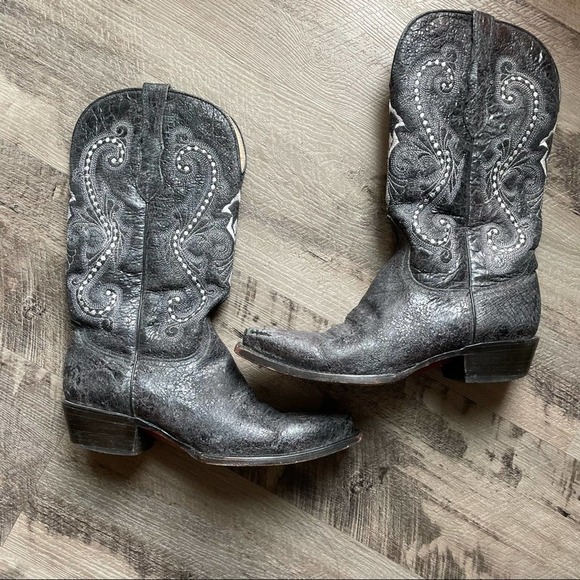 Safari exotic black leather boots size 8.5 - Picture 5 of 11